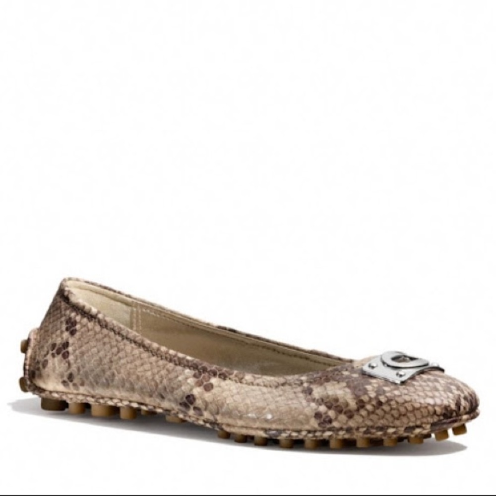 Coach Snakeskin Vernon Ballet Flats size 8